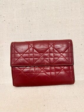 Christian Dior Lady Dior Leather Compact Wallet